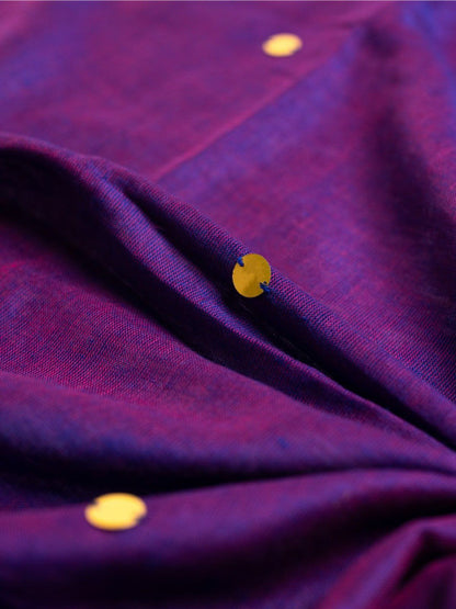 Royal Purple Cotton Blend Embellished Sequined Saree