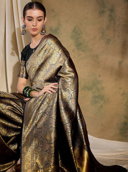 Ethnic Motifs Zari Woven Art Silk Saree