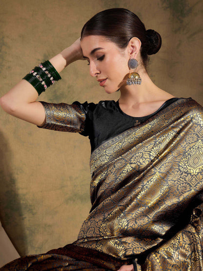 Ethnic Motifs Zari Woven Art Silk Saree