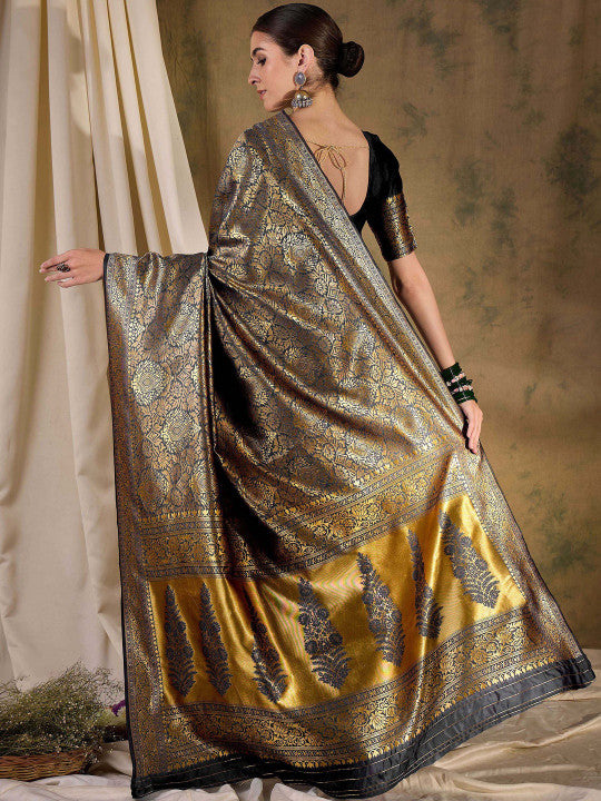 Ethnic Motifs Zari Woven Art Silk Saree