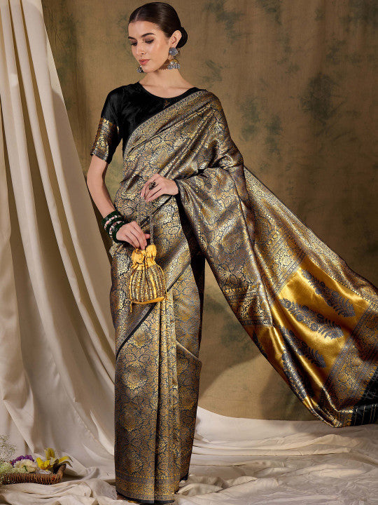 Ethnic Motifs Zari Woven Art Silk Saree