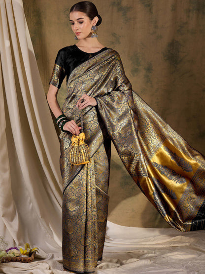 Ethnic Motifs Zari Woven Art Silk Saree